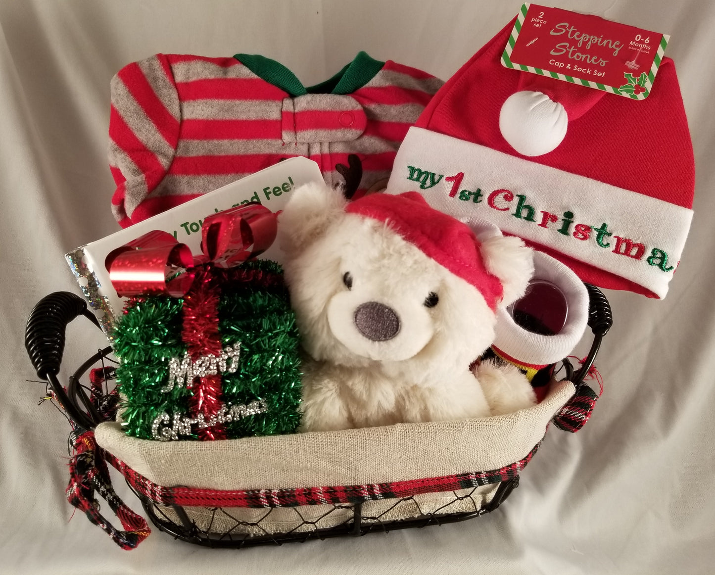 Christmas Baby Boy Bedtime Basket