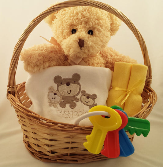 Teddy Bear Baby Gift Basket